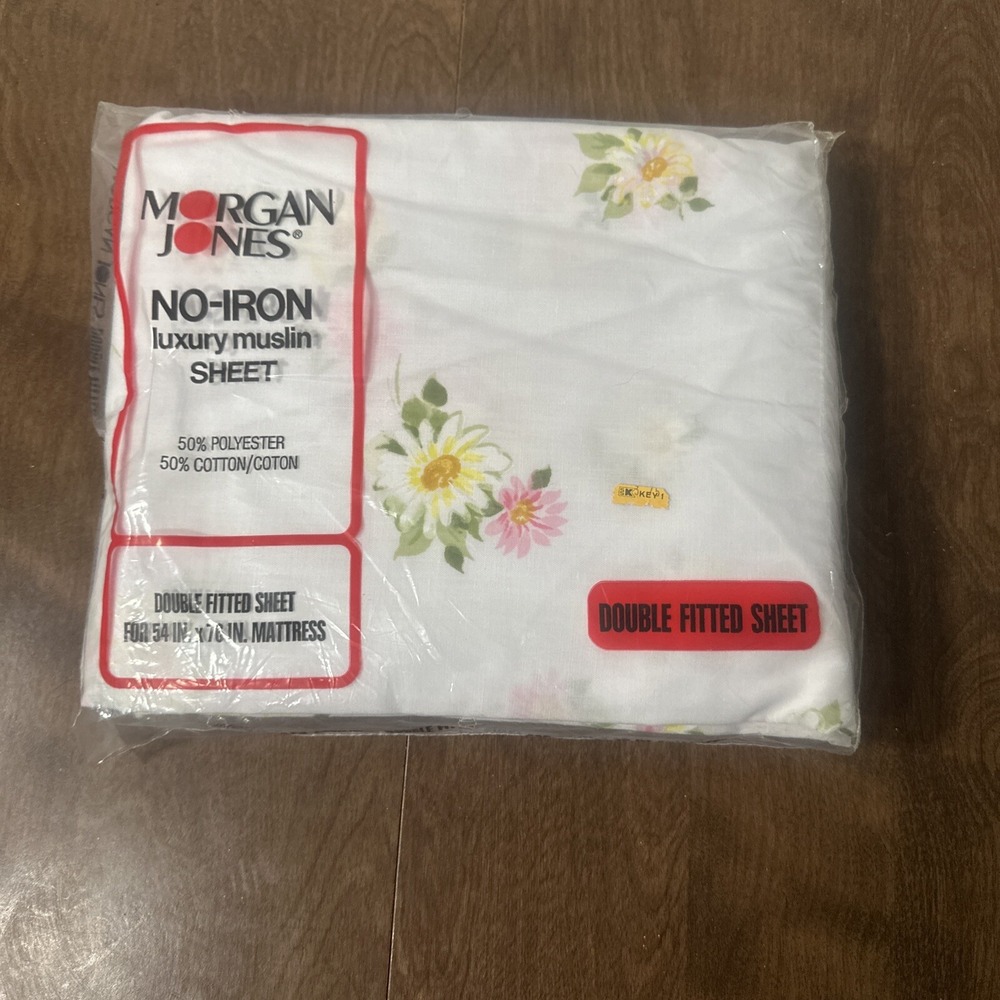 Vintage Morgan Jones Double Sheet Set Bonnie Bouquet No Iron Muslin 54" X 76"‎ - Picture 3 of 7